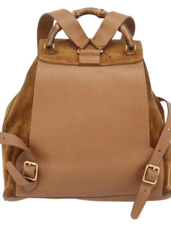 GUCCI Bamboo Backpack Suede Brown Gold 003 2058 0016 Auth 171248 main image 8